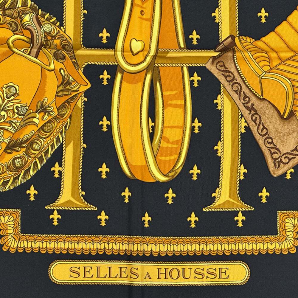 HERMES Black Silk Scarf - Picture 2 of 10
